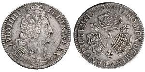 1 Экю Королевство Франция (843-1791) Серебро Людовик XIV (1638-1715)