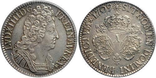1 Экю Королевство Франция (843-1791) Серебро Людовик XIV (1638-1715)