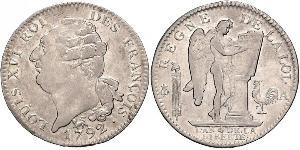 1 Экю Франкське королівство (843-1791) Срібло Людовик XVI (1754 - 1793)