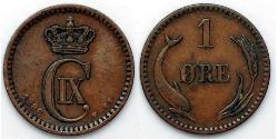 1 Эре Дания  Кристиан IX король Дании (1818-1906)