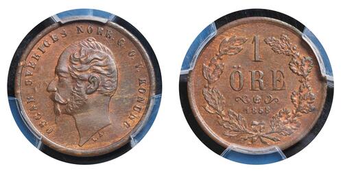 1 Эре United Kingdoms of Sweden and Norway (1814-1905) Бронза Оскар I (1799-1859)