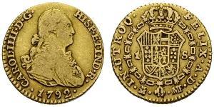 1 Эскудо Испанская империя (1700 - 1808) Золото Карл IV король Испании (1748-1819)