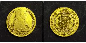 1 Эскудо Испанская империя (1700 - 1808) Золото Карл IV король Испании (1748-1819)