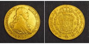 1 Эскудо Испанская империя (1700 - 1808) Золото Карл IV король Испании (1748-1819)
