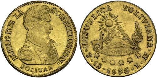 1 Эскудо Многонациональное Государство Боливия (1825 - ) Золото Simon Bolivar (1783 - 1830)