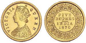 1vet Mohur Britisch-Indien (1858-1947) Gold Victoria (1819 - 1901)