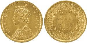 1vet Mohur British Raj (1858-1947) Gold Victoria (1819 - 1901)