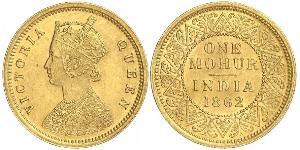 1vet Mohur British Raj (1858-1947) Gold Victoria (1819 - 1901)