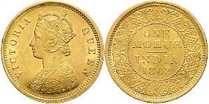 1vet Mohur British Raj (1858-1947) Gold Victoria (1819 - 1901)