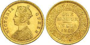 1vet Mohur British Raj (1858-1947) Gold Victoria (1819 - 1901)