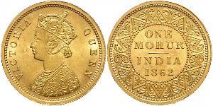 1vet Mohur British Raj (1858-1947) Gold Victoria (1819 - 1901)