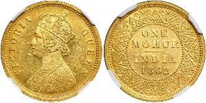 1vet Mohur Raj Britannico (1858-1947) Oro Vittoria (1819 - 1901)