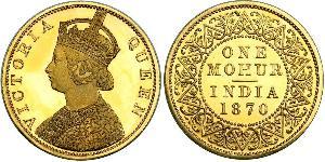 1vet Mohur Raj Britannico (1858-1947) Oro Vittoria (1819 - 1901)
