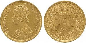 1vet Mohur Raj Britannico (1858-1947) Oro Vittoria (1819 - 1901)