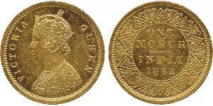 1vet Mohur Raj Británico (1858-1947) Oro Victoria (1819 - 1901)