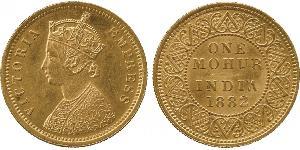 1vet Mohur Raj Británico (1858-1947) Oro Victoria (1819 - 1901)