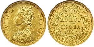 1vet Mohur Raj Británico (1858-1947) Oro Victoria (1819 - 1901)