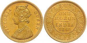 1vet Mohur Raj Británico (1858-1947) Oro Victoria (1819 - 1901)