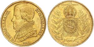 20000 Reis Empire of Brazil (1822-1889) Gold Peter II. (Brasilien) (1825 - 1891)