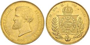 20000 Reis Empire of Brazil (1822-1889) Gold Peter II. (Brasilien) (1825 - 1891)