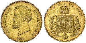 20000 Reis Empire du Brésil (1822-1889) Or Pierre II du Brésil (1825 - 1891)