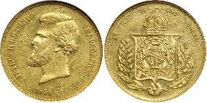 20000 Reis Empire du Brésil (1822-1889) Or Pierre II du Brésil (1825 - 1891)