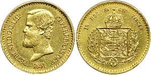 20000 Reis Empire du Brésil (1822-1889) Or Pierre II du Brésil (1825 - 1891)