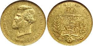 20000 Reis Empire du Brésil (1822-1889) Or Pierre II du Brésil (1825 - 1891)