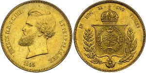 20000 Reis Empire du Brésil (1822-1889) Or Pierre II du Brésil (1825 - 1891)