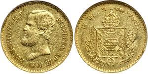 20000 Reis Empire du Brésil (1822-1889) Or Pierre II du Brésil (1825 - 1891)