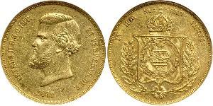 20000 Reis Empire du Brésil (1822-1889) Or Pierre II du Brésil (1825 - 1891)