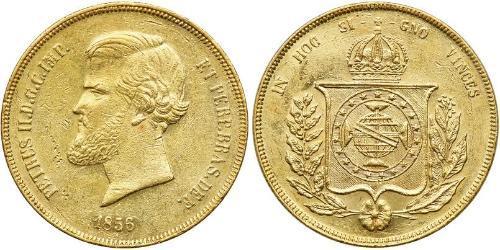 20000 Reis Empire du Brésil (1822-1889) Or Pierre II du Brésil (1825 - 1891)