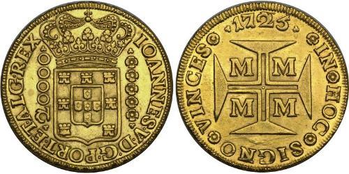 20000 Reis Brasil Oro Juan V de Portugal (1689-1750)