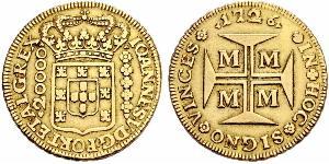 20000 Reis Brasile Oro Giovanni V del Portogallo (1689-1750)