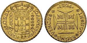 20000 Reis Brasile Oro Giovanni V del Portogallo (1689-1750)