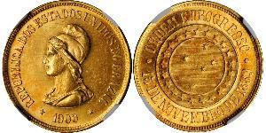 20000 Reis First Brazilian Republic (1889 - 1930) Oro 