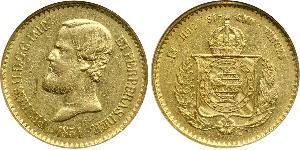 20000 Reis Imperio del Brasil (1822-1889) Oro Pedro II de Brasil (1825 - 1891)