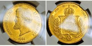 20000 Reis Imperio del Brasil (1822-1889) Oro Pedro II de Brasil (1825 - 1891)