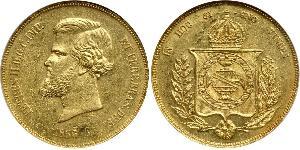 20000 Reis Impero del Brasile (1822-1889) Oro Pietro II del Brasile (1825 - 1891)
