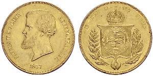 20000 Reis Impero del Brasile (1822-1889) Oro Pietro II del Brasile (1825 - 1891)
