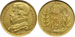 20000 Reis Impero del Brasile (1822-1889) Oro Pietro II del Brasile (1825 - 1891)