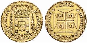 20000 Рейс Бразилия Золото Жуан V король Португалии (1689-1750)