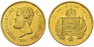 20000 Рейс Бразильская империя (1822-1889) Золото Педру II (император Бразилии) (1825 - 1891)