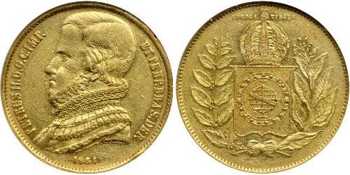 20000 Рейс Бразильская империя (1822-1889) Золото Педру II (император Бразилии) (1825 - 1891)