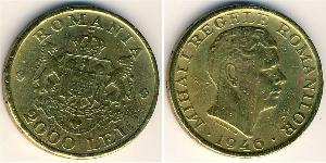 2000 Lev Königreich Rumänien (1881-1947) Messing Michael I. (Rumänien) (1927-)