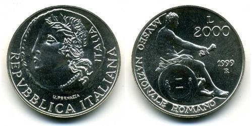 2000 Lira Italia Argento 