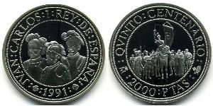 2000 Peseta Royaume d’Espagne (1976 - ) Argent 