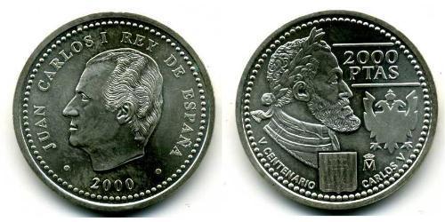 2000 Peseta Royaume d’Espagne (1976 - ) Argent Juan Carlos I (1938 - )