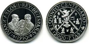 2000 Peseta Regno di Spagna (1976 - ) Argento 