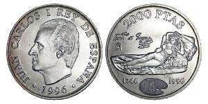 2000 Peseta Regno di Spagna (1976 - ) Argento Juan Carlos I (1938 - )